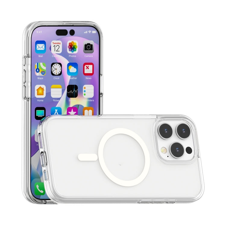 For iPhone 16 Pro Max Terminator Style Transparent MagSafe Magnetic Phone Case(Transparent)