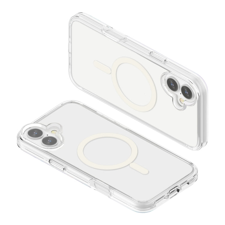 For iPhone 16 Plus Terminator Style Transparent MagSafe Magnetic Phone Case(Transparent)