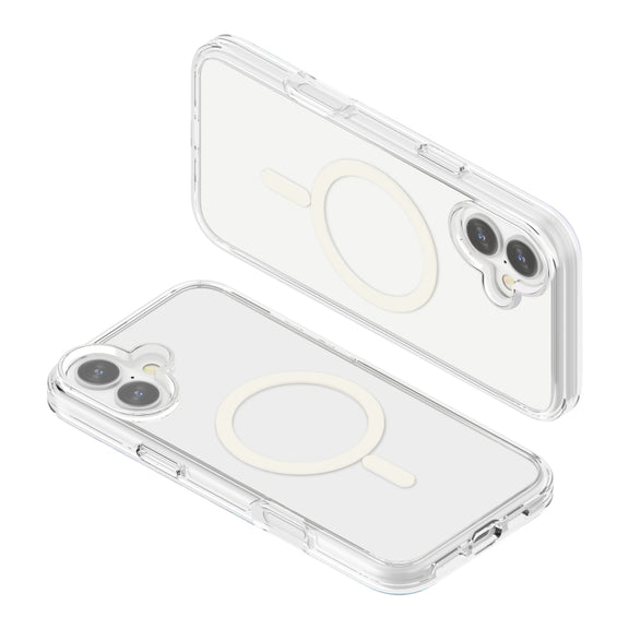 For iPhone 16 Terminator Style Transparent MagSafe Magnetic Phone Case(Transparent)