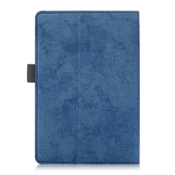 For 7-8 inch Marble Cloth Texture Horizontal Flip Universal Tablet PC Leather Case with Pen Slot & Holder(Dark Blue)