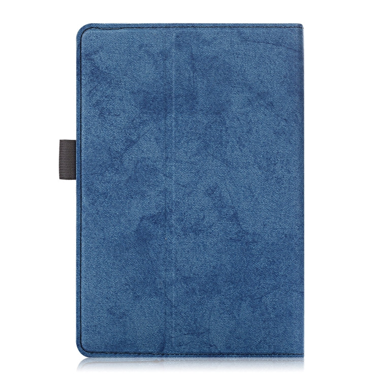 For 7-8 inch Marble Cloth Texture Horizontal Flip Universal Tablet PC Leather Case with Pen Slot & Holder(Dark Blue)