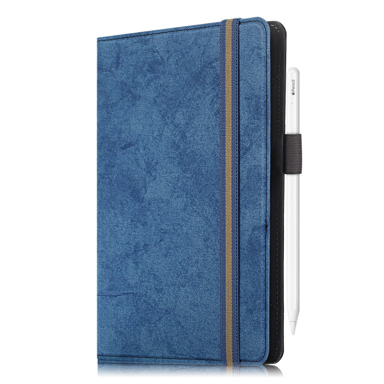 For 7-8 inch Marble Cloth Texture Horizontal Flip Universal Tablet PC Leather Case with Pen Slot & Holder(Dark Blue) - 8 inch by PMC TechLife | Online Shopping South Africa | PMC TechLife | Buy Now Pay Later Mobicred