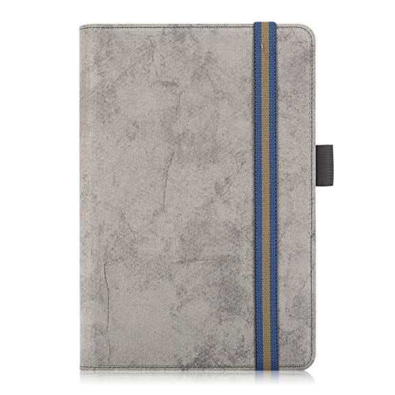 For 7-8 inch Marble Cloth Texture Horizontal Flip Universal Tablet PC Leather Case with Pen Slot & Holder(Grey)