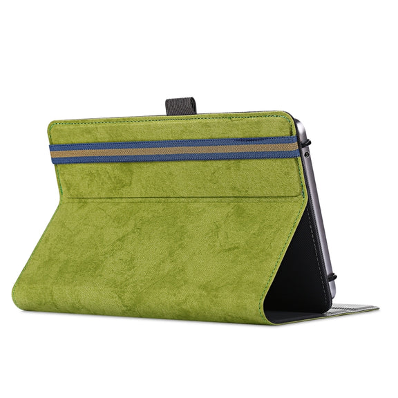 For 7-8 inch Marble Cloth Texture Horizontal Flip Universal Tablet PC Leather Case with Pen Slot & Holder(Green)