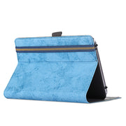 For 7-8 inch Marble Cloth Texture Horizontal Flip Universal Tablet PC Leather Case with Pen Slot & Holder(Sky Blue)