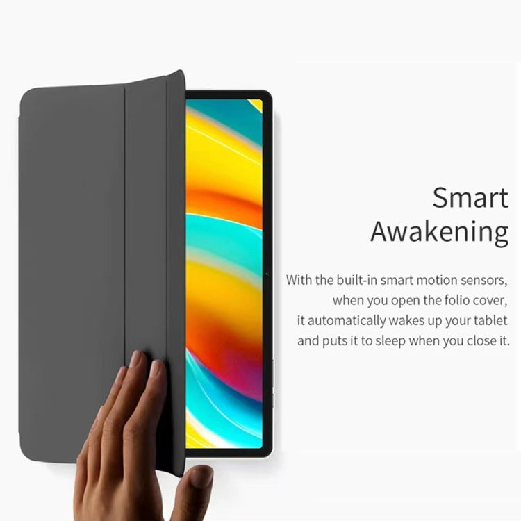 For Teclast T50 Pro 3-Fold Holder Folio Leather Tablet Smart Case(Grey) - Teclast by TECLAST | Online Shopping South Africa | PMC Jewellery | Buy Now Pay Later Mobicred