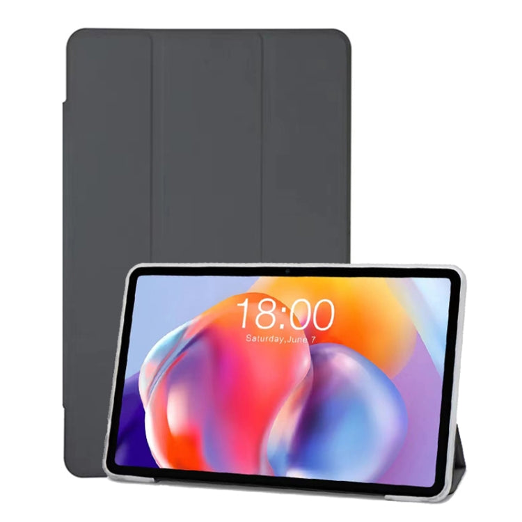 For Teclast T40S 3-Fold Holder Folio Leather Tablet Smart Case(Grey) - Teclast by TECLAST | Online Shopping South Africa | PMC Jewellery | Buy Now Pay Later Mobicred