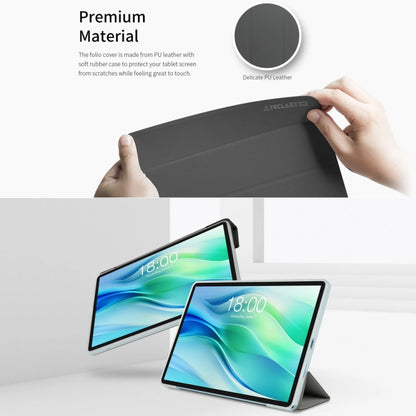 For Teclast P50 3-Fold Holder Folio Leather Tablet Smart Case(Grey) - free shipping - PMC Jewellery - Order now!