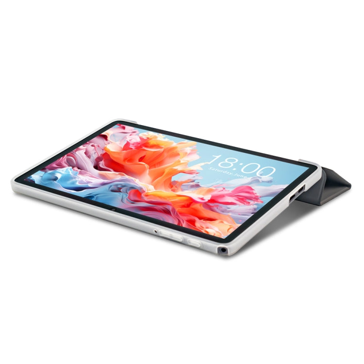 For Teclast P30T 3-Fold Holder Folio Leather Tablet Smart Case(Grey) - Teclast by TECLAST | Online Shopping South Africa | PMC Jewellery | Buy Now Pay Later Mobicred
