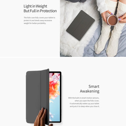 For Teclast P30T 3-Fold Holder Folio Leather Tablet Smart Case(Grey) - Teclast by TECLAST | Online Shopping South Africa | PMC Jewellery | Buy Now Pay Later Mobicred