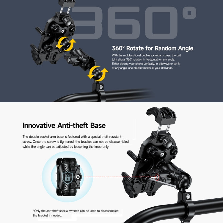 Ulefone Armor Mount Pro AM01 Universal Bicycle Handle Phone Holder(Black) - free shipping - PMC Jewellery - Order now!