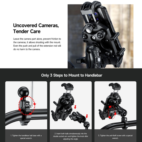 Ulefone Armor Mount Pro AM01 Universal Bicycle Handle Phone Holder(Black)