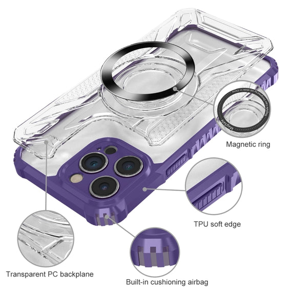 For iPhone 15 CD Texture Magsafe Phone Case(Dark Purple)