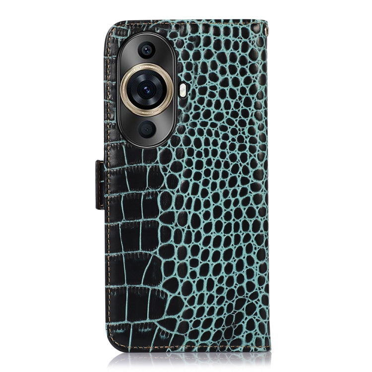 For Huawei Nova 11 Pro / 11 Ultra Crocodile Top Layer Cowhide Leather Phone Case(Green) - Huawei Cases by PMC TechLife | Online Shopping South Africa | PMC TechLife | Buy Now Pay Later Mobicred