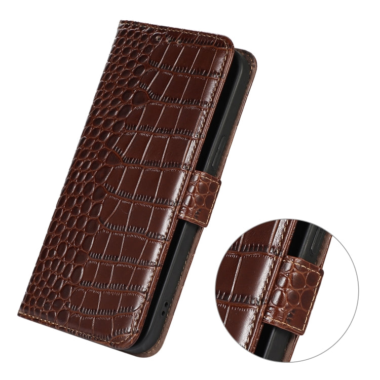 For Huawei Mate 60 Crocodile Top Layer Cowhide Leather Phone Case(Brown) - Huawei Cases by PMC TechLife | Online Shopping South Africa | PMC TechLife | Buy Now Pay Later Mobicred