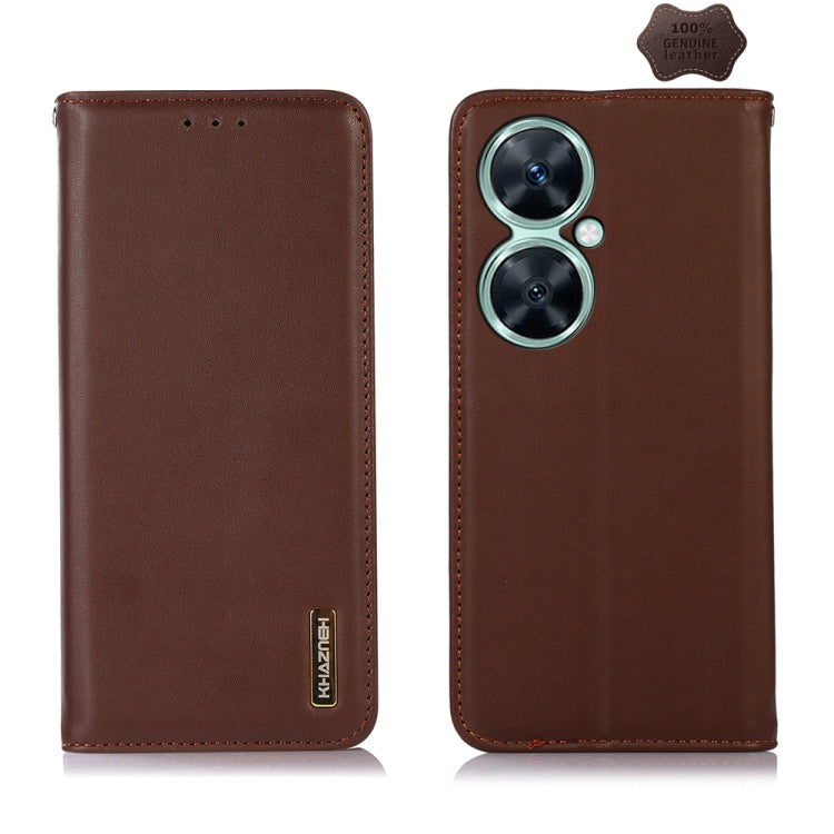 For Huawei Nova 11i / Enjoy 60 Pro KHAZNEH Nappa Top Layer Cowhide Leather Phone Case(Brown) - Huawei Cases by PMC TechLife | Online Shopping South Africa | PMC TechLife | Buy Now Pay Later Mobicred
