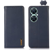 For Huawei Nova 11i / Enjoy 60 Pro KHAZNEH Nappa Top Layer Cowhide Leather Phone Case(Blue)