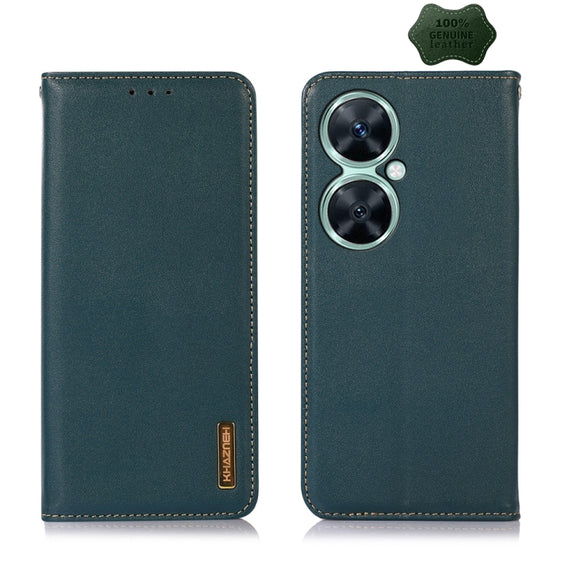 For Huawei Nova 11i / Enjoy 60 Pro KHAZNEH Nappa Top Layer Cowhide Leather Phone Case(Green)