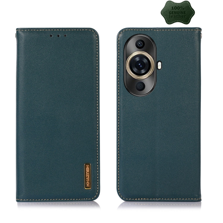 For Huawei Nova 11 Pro / 11 Ultra KHAZNEH Nappa Top Layer Cowhide Leather Phone Case(Green) - Huawei Cases by PMC TechLife | Online Shopping South Africa | PMC TechLife | Buy Now Pay Later Mobicred