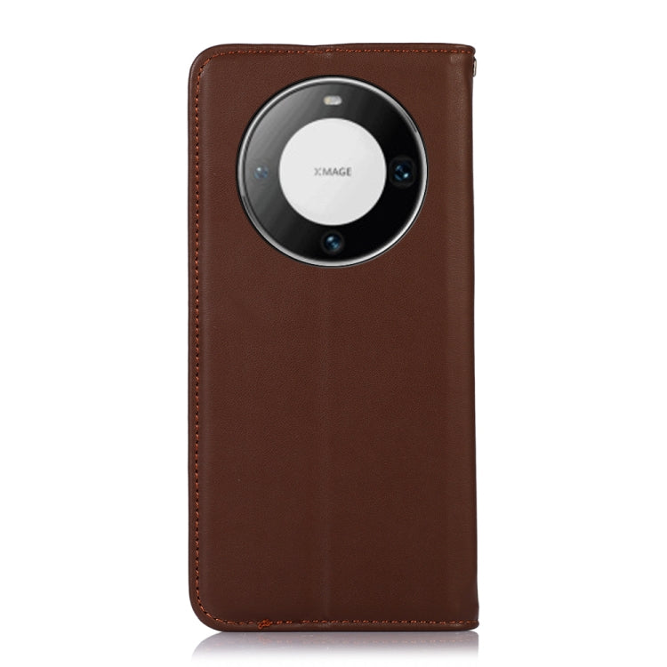 For Huawei Mate 60 Pro KHAZNEH Nappa Top Layer Cowhide Leather Phone Case(Brown) - Huawei Cases by PMC TechLife | Online Shopping South Africa | PMC TechLife | Buy Now Pay Later Mobicred
