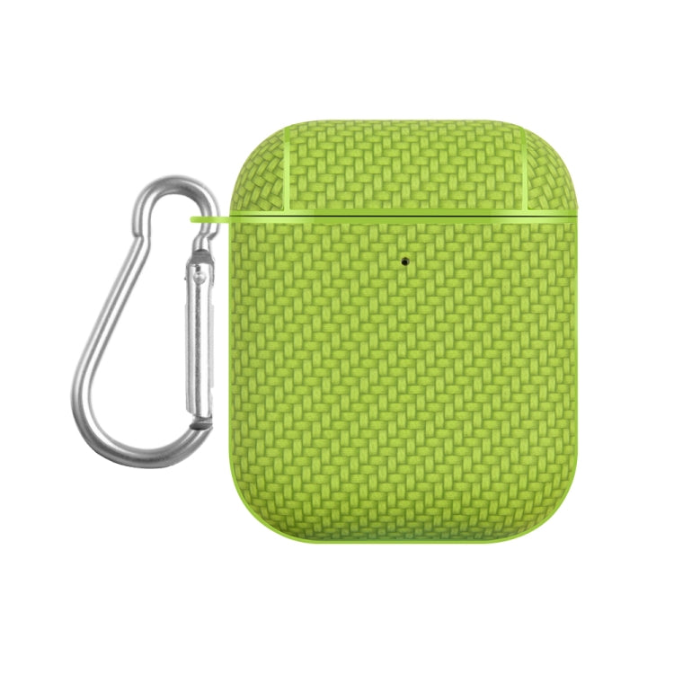 For AirPods 1 / 2 Woven Skin Texture PC TWS Earphone Protective Case(Green) - For AirPods 1/2 by PMC Jewellery | Online Shopping South Africa | PMC Jewellery | Buy Now Pay Later Mobicred