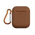 For AirPods 1 / 2 Woven Skin Texture PC TWS Earphone Protective Case(Brown) - For AirPods 1/2 by PMC Jewellery | Online Shopping South Africa | PMC Jewellery | Buy Now Pay Later Mobicred