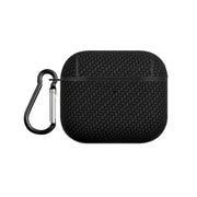 For AirPods 3 Woven Skin Texture PC TWS Earphone Protective Case(Black)