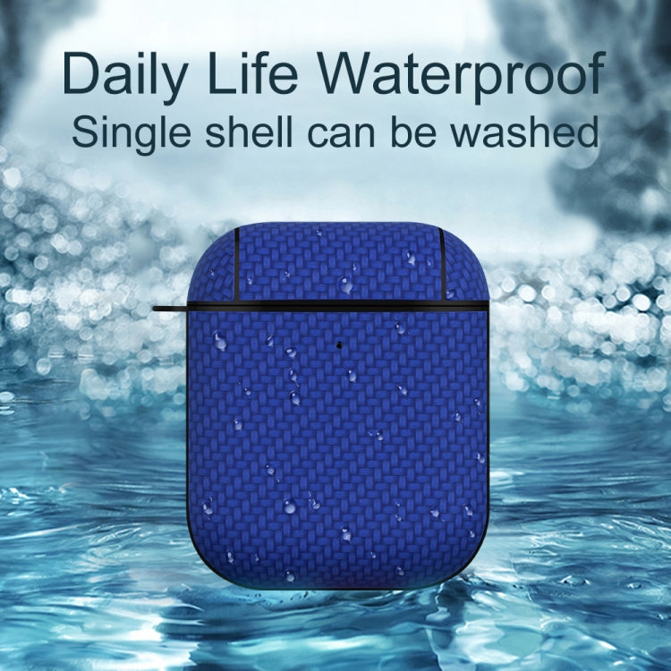 For AirPods Pro Woven Skin Texture PC TWS Earphone Protective Case(Blue)