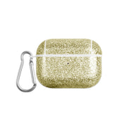 For AirPods Pro Glitter Powder Skin Texture PC TWS Earphone Case(Gold)