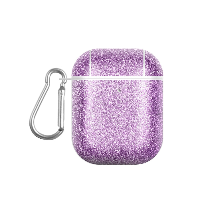 For AirPods 1 / 2 Glitter Powder Skin Texture PC TWS Earphone Case(Purple) - For AirPods 1/2 by PMC Jewellery | Online Shopping South Africa | PMC Jewellery | Buy Now Pay Later Mobicred