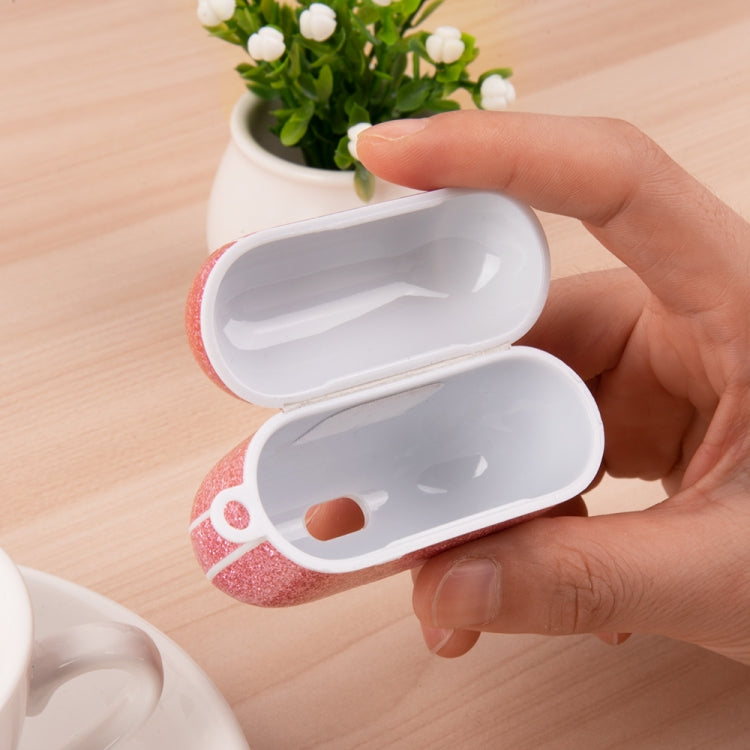 For AirPods Pro Glitter Powder Skin Texture PC TWS Earphone Case(Rose Red) - For AirPods Pro by PMC Jewellery | Online Shopping South Africa | PMC Jewellery | Buy Now Pay Later Mobicred