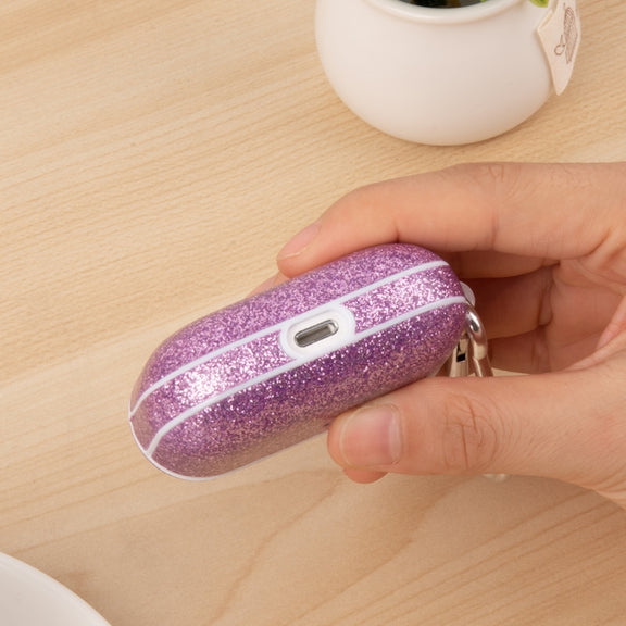 For AirPods Pro Glitter Powder Skin Texture PC TWS Earphone Case(Silver)