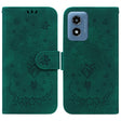 For Motorola Moto G Play 4G 2024 Butterfly Rose Embossed Leather Phone Case(Green) - Motorola Cases by PMC Jewellery | Online Shopping South Africa | PMC Jewellery | Buy Now Pay Later Mobicred