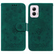 For Motorola Moto G Power 5G 2024 Butterfly Rose Embossed Leather Phone Case(Green) - Motorola Cases by PMC Jewellery | Online Shopping South Africa | PMC Jewellery | Buy Now Pay Later Mobicred