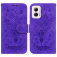 For Motorola Moto G Power 5G 2024 Butterfly Rose Embossed Leather Phone Case(Purple) - Motorola Cases by PMC Jewellery | Online Shopping South Africa | PMC Jewellery | Buy Now Pay Later Mobicred