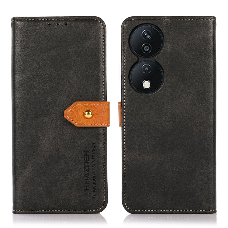 For Honor X7B / Huawei Enjoy 50 Plus KHAZNEH Dual-color Cowhide Texture Flip Leather Phone Case(Black) - Honor Cases by PMC TechLife | Online Shopping South Africa | PMC TechLife | Buy Now Pay Later Mobicred