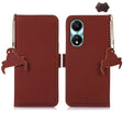 For Honor X5 Plus Genuine Leather Magnetic RFID Leather Phone Case(Coffee) - Honor Cases by PMC TechLife | Online Shopping South Africa | PMC TechLife | Buy Now Pay Later Mobicred