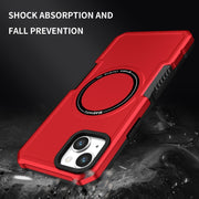 For iPhone 15 Plus MagSafe Shockproof Armor Phone Case(Red)