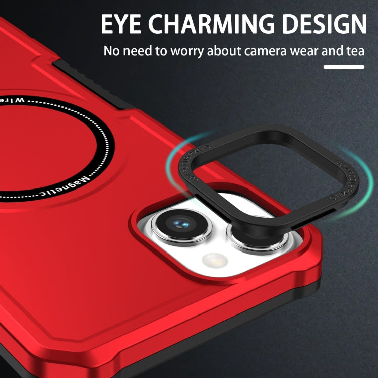 For iPhone 15 MagSafe Shockproof Armor Phone Case(Red)