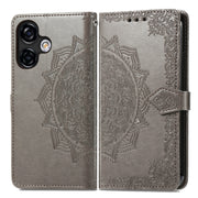 For Ulefone Note 16 Pro Mandala Flower Embossed Leather Phone Case(Grey)