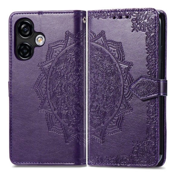 For Ulefone Note 16 Pro Mandala Flower Embossed Leather Phone Case(Purple)