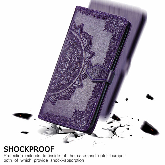 For Ulefone Note 16 Pro Mandala Flower Embossed Leather Phone Case(Purple)