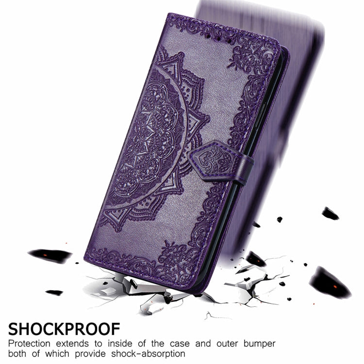 For Ulefone Note 16 Pro Mandala Flower Embossed Leather Phone Case(Purple)