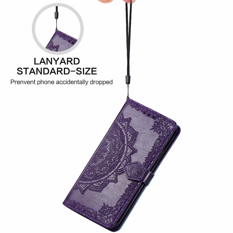 For Ulefone Note 16 Pro Mandala Flower Embossed Leather Phone Case(Purple)