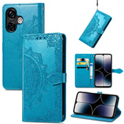 For Ulefone Note 16 Pro Mandala Flower Embossed Leather Phone Case(Blue)