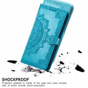 For Ulefone Note 16 Pro Mandala Flower Embossed Leather Phone Case(Blue)