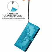 For Ulefone Note 16 Pro Mandala Flower Embossed Leather Phone Case(Blue)