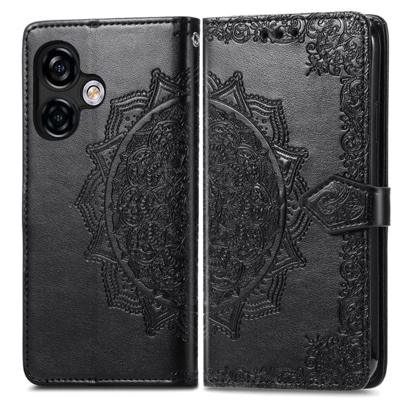 For Ulefone Note 16 Pro Mandala Flower Embossed Leather Phone Case(Black)