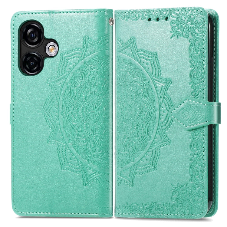For Ulefone Note 16 Pro Mandala Flower Embossed Leather Phone Case(Green)