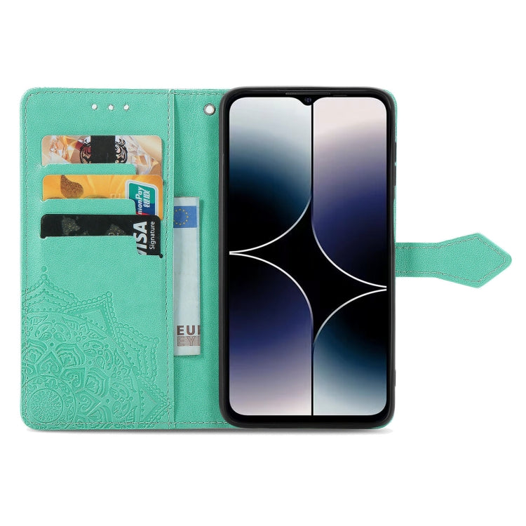 For Ulefone Note 16 Pro Mandala Flower Embossed Leather Phone Case(Green)